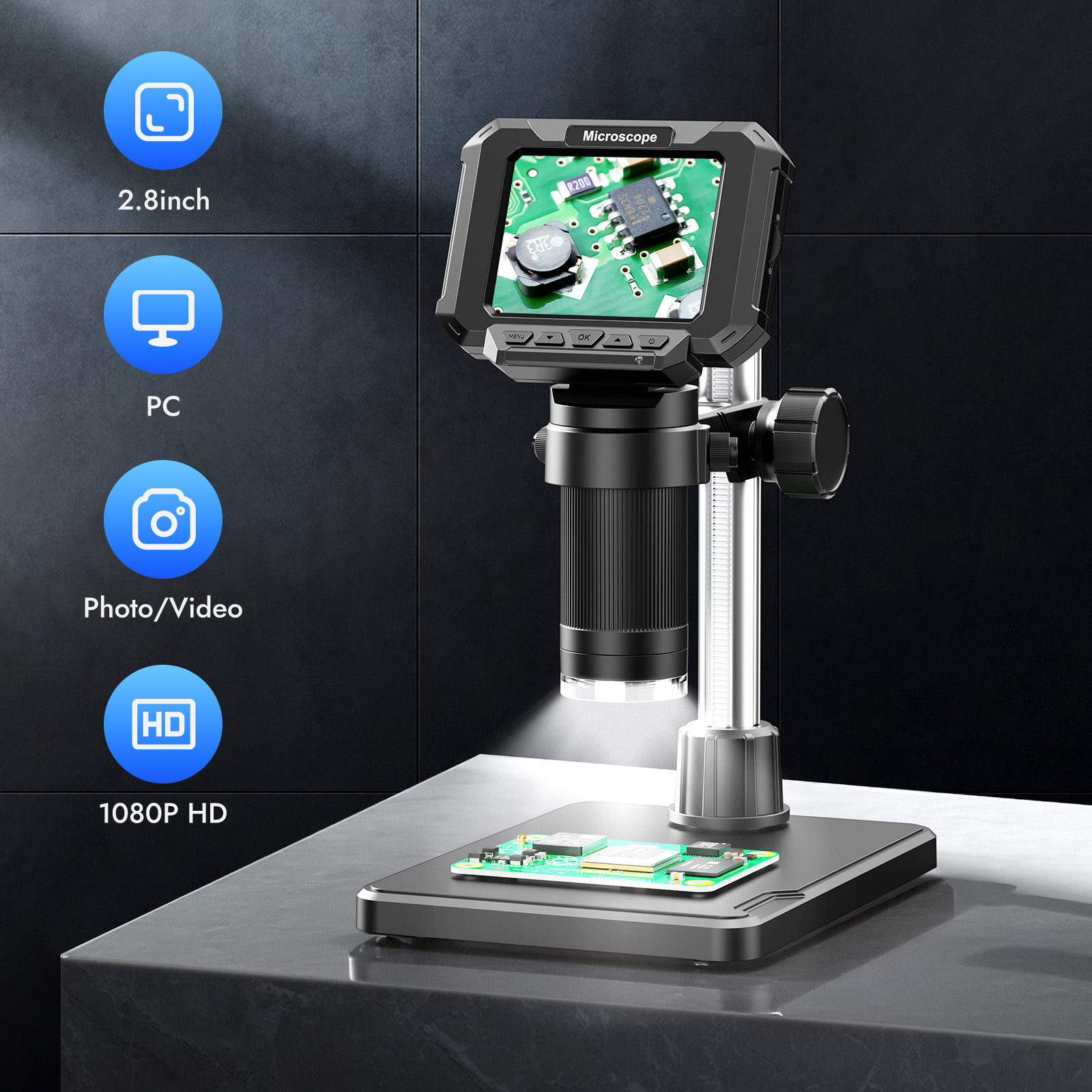 Power Tools For Windows - 2.8inch Digital Coin Microscope 1000X Coin