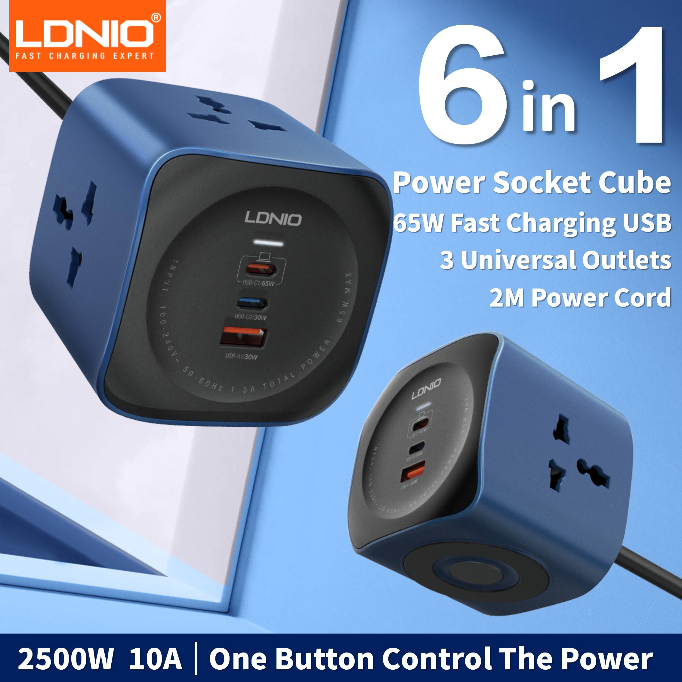 Power Tools Uk - Cube Power Strip LDNIO 65W Charging
