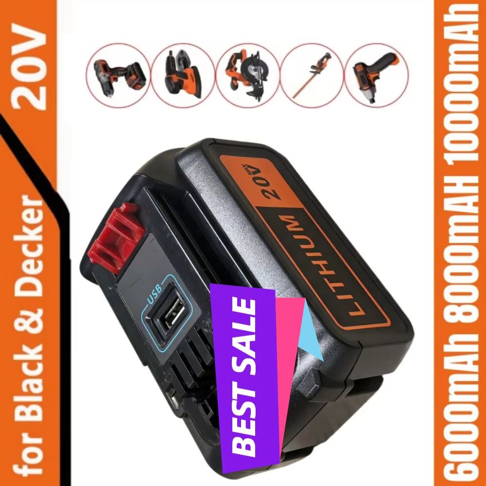 8Ah High Capacity Replacement  - Black+Decker Tool 20V Max recension och pris