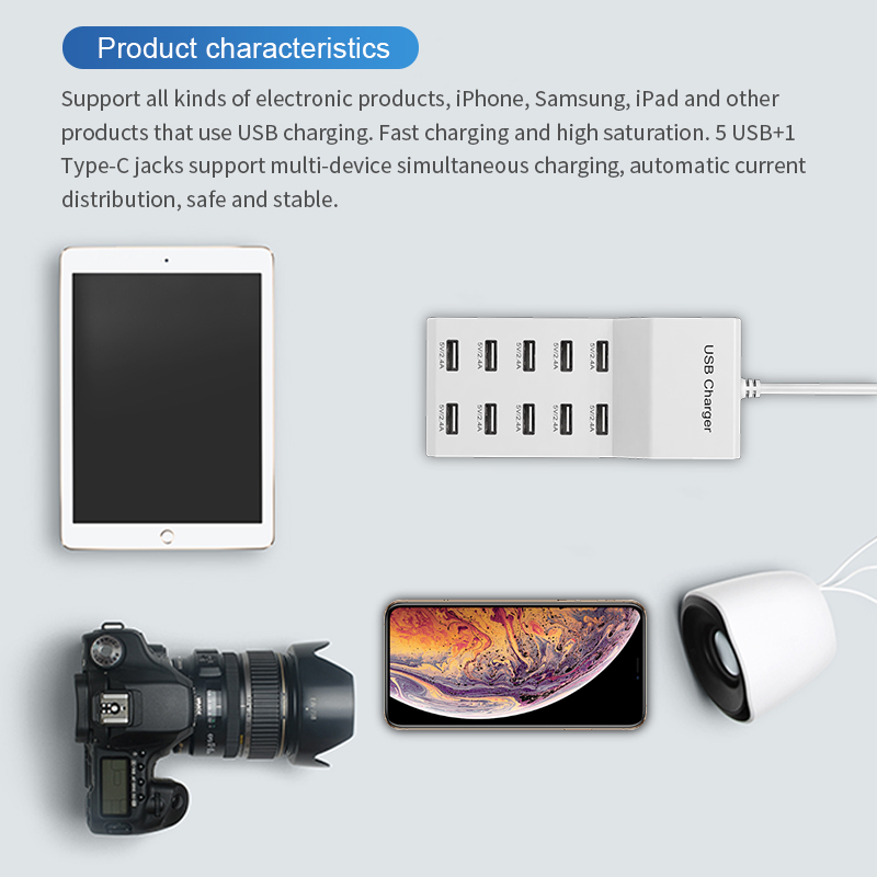 10 Ports USB Hub Fast Charger  - Power Tools Uk recension och pris
