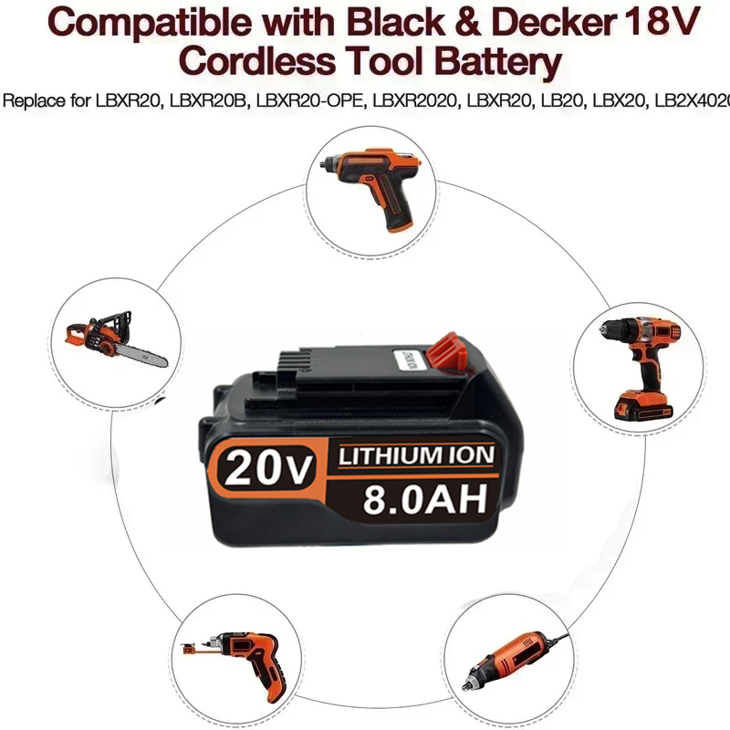 3.0Ah-8.0Ah for Black & Decker - Black+Decker Tool 20V Max recension och pris