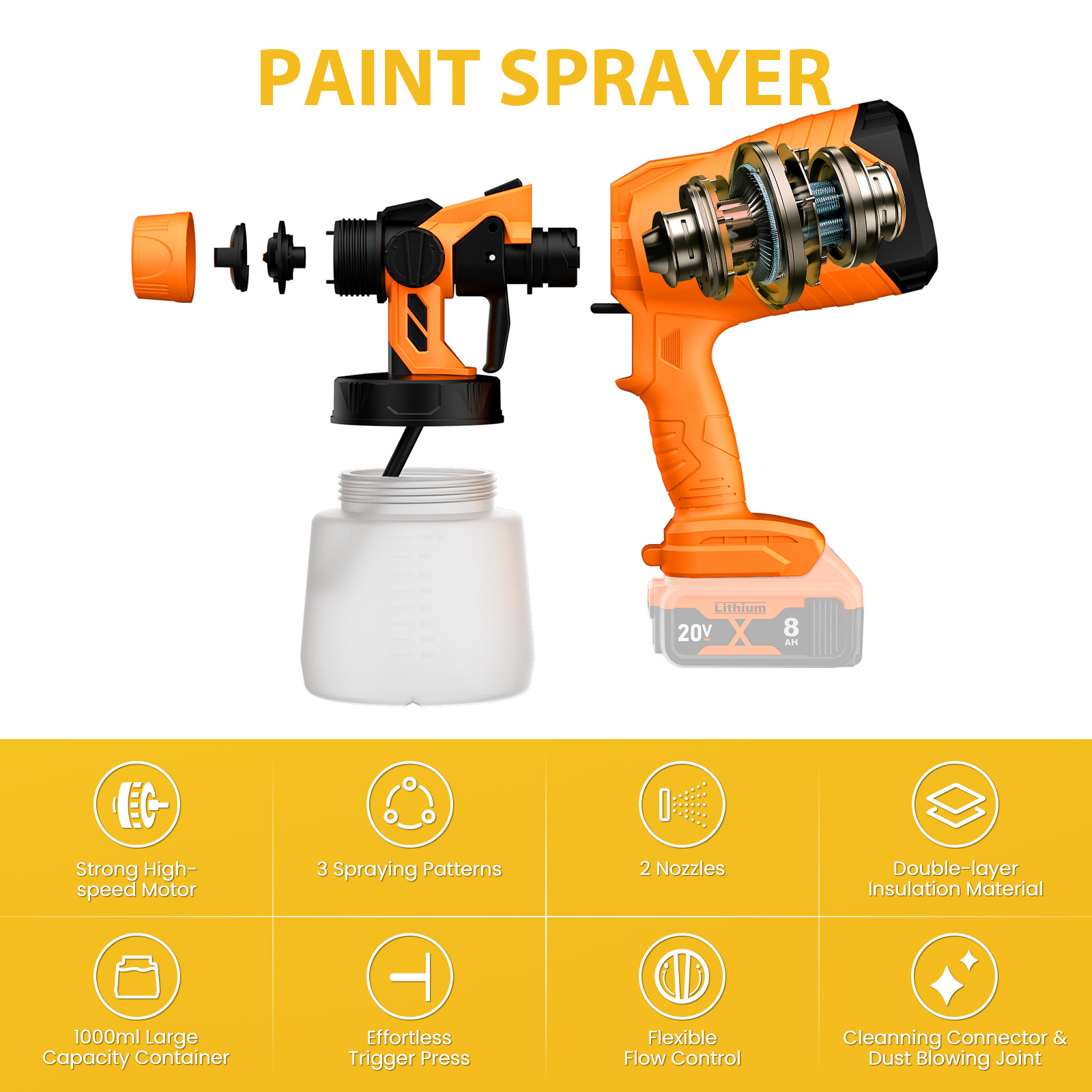 1000ML Electric Spray Gun For  - Power Tools For Windows recension och pris